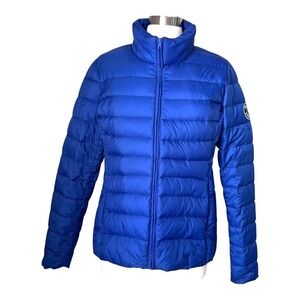 Bakni Finland Women Jacket Size XXL Down‎ Filled Puffer Jacket Full Zip Blue